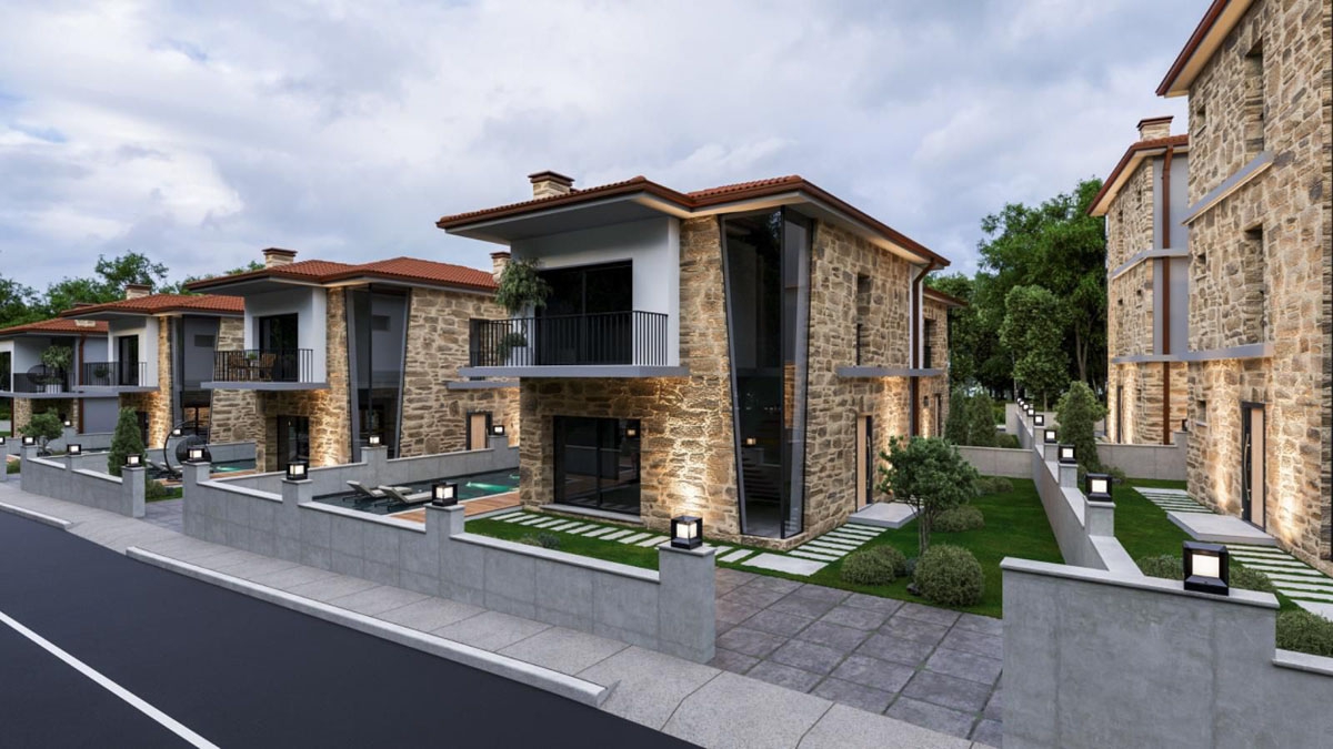 Doğayla uyumlu mimarisi ve modern yaşamın konforunu bir araya getiren bu 12 adet eşsiz villamız, sizlere benzersiz bir yaşam alanı sunuyor. 